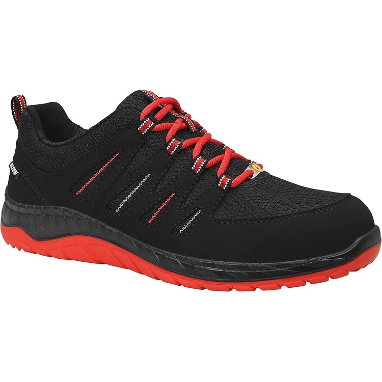 Uvex 1 Sport S3 ESD veiligheidsschoenen voor heren, comfortabele en ademende werkschoenen voor mannen, lichte en ergonomische lage schoenen, velours, zwart, 40 EU