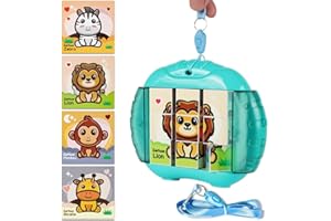 Sanfant 3D Rotating Puzzles for Toddlers 3 4 5 6 with Lanyard Travel Toys for Toddlers on Airplane Activities Toys for Kids, Fine Motor Skills Toys, Birthday for Boys & Girls(Animals)