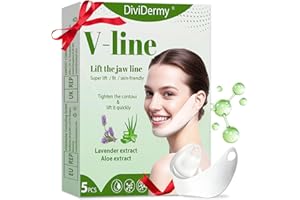 CHARMCHIC 5 Piezas V Line Shaping Face Masks, Doble Mentón Mascarillas Faciales Hidratantes, Línea Mascarilla Reafirmante V-Line, V-Line Face Mascarilla para levantar y dar forma a la barbilla