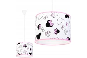 LIGHT HOME LH Light-Home - MINNIE - Abat Jour Suspension Luminaire Lustre - Moderne Abat Jour Plafond - Métal et Tissu - E27 - Classique 1-Lumières 20 cm - Blanc et Rose