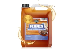 Martenbrown® Leinöl Firnis im 5l Kanister | Premium Holzöl 2-fach gekocht | Optimal für Innen & Außen | Natürlicher Schutz für alle Holzarten | Ideal für Möbel & Terrassen