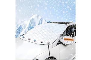 FINEVERNEK Protector Parabrisas Hielo, Cubierta para Parabrisas Delantero para Coche Universal, Funda Invierno con 5 Magnético Cubierta Parabrisas Coche Protege, Apto a la Mayoría de Coches y SUV,160x116cm