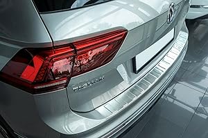 ‎AROBA AROBA AR1189A-BR Edelstahl Gebürstet Ladekantenschutz kompatibel mit Volkswagen Tiguan Allspace ab BJ. 9.2017> passgenau Abkantung Farbe Silber
