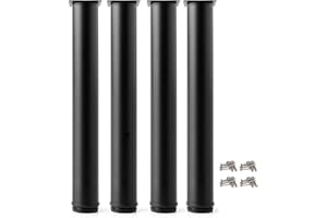 Drenky 4 Pcs Black Adjustable Legs 300mm Height Cabinet Legs Table Legs Furniture Legs, Stainless Steel Adjustable Height 0-15mm Come with Stainless Steel Screws