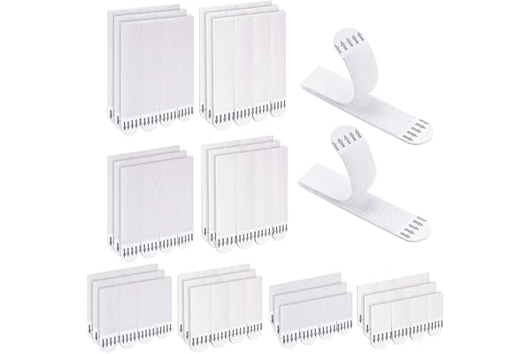 48 Paires (96 Bandes) Languette Accroche Tableau, Accroche Tableau sans Percer, S/M/L/XL Bandes de Suspension Résistantes à l'Eau Amovibles Fixations pour Accrocher des Cadres, Accrocher Décos de Noël