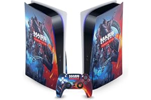 Head Case Designs Oficjalnie Licencjonowany EA Bioware Mass Effect Key Art Legendarna grafika Skóra Winylowa Naklejka Kompatybilny z Sony PlayStation 5 PS5 Disc Edition Console & DualSense Controller