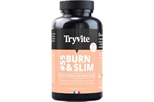 TRYVITE BURN&SLIM | Bruleur de Graisse Homme Femme | Coupe Faim Puissant et Efficace Minceur Perte de Poids Rapidement | 90 gélules | Fabriqué en France