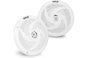 Pyle Marine Speakers - 5.25 Inch 2 Way Waterproof and Weather Resistant Outdoor Audio Stereo Sound System with 180 Watt Power and Low Profile Slim Style - 1 Pair - PLMRS5W