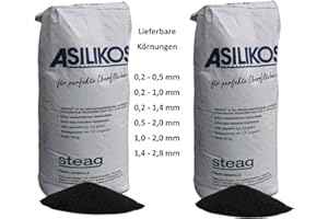 ‎ASILIKOS Asilikos 2 mal 25 kg Strahlmittel Strahlgut Sandstrahlen alle Körnungen (0,2-0,5 mm)