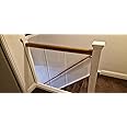 Nidda – Toughened Clear Glass Baluster Decking Rack Railing Infill Stairparts Easy Fit for Stair, Landing Or Balcony, Glaze Glass Staircase. (8x80x860 mm (TxWxH) Landing Panels)