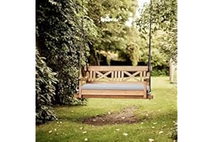 PINKFAIRY Garden Bench Cushion 2 Seater - Patio Pub Furniture Bench Seat Pad - Thick Bench Pad - Swing Chair Water Resistant Cushion - Soft Seat Cushion & Rattan Chair 108x45x6cm (Silver Grey)