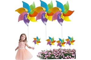 MOUNTTU 3PCS Pinwheels 15" Rainbow Pinwheels for Kids with Stakes Pinwheels for Yard and Garden Decorative Scare Birds Away for Lawn Patio Outdoor Picnic Party Pinwheels for Yard and Garden Pin Wheels for Gar