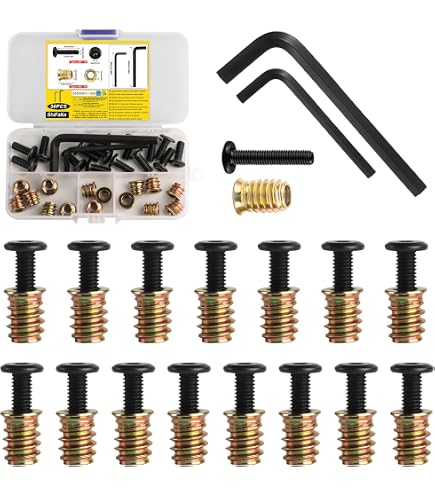 5pcs Wooded Furniture Connecting Fitting M6x50mm Phillips Bolt W Insert Nut