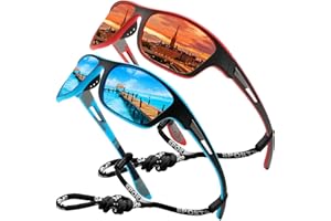 PERFECTMIAOXUAN Polaryzowane Okulary Przeciwsłoneczne Męskie Damskie/do uprawiania sportu na świeżym powietrzu jazdy na rowerze wędkowania wędrówek UV400 Ochrona z linką okularów