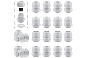 TEKONDA 20 Stück Kabelverschraubung M16 Wasserdichte Kabelverschraubungen mit Gegenmutter Kabeldurchführung für Schaltkästen Anschlussdosen Außengärten