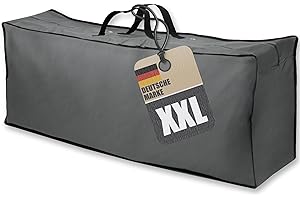 ‎BONSPORT bonsport Schutzhülle für Polsterauflagen 130 x 32 x 50 cm - Wasserabweisende Tasche für Auflagen - Gartenauflagen Aufbewahrungstasche aus 600D Polyester