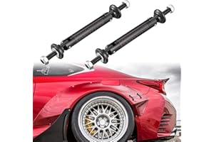 TOMALL 2 Pcs 45mm Car Adjustable Front/Rear Bumper Lip Splitter Support Strut Rod Carbon Fiber Black Universal Auto Bumper Fasteners Lever (Carbon Fiber Black)