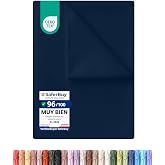Utopia Bedding Top Sheet, Bed 150-266x26 cm - Navy Blue | Oeko-Tex certified, brushed polyester soft microfibre flat sheet wi