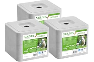 SOLSEL Universal lickstone 30 kg without copper, 3 x 10 kg mineral feed for cattle, horses, goats, sheep, game, high-quality, healthy mineral source