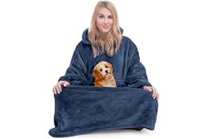 Winkcao Hoodie Decke mit Ärmeln und Kapuze Damen, Decken Hoodie Damen Extra Lang, Weiche Warme Riesen Flanell Kuscheldecke mit Ärmeln, Oversized Blanket Hoodie Tragbare Decke Für Drinnen und Draußen