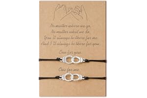 VU100 2 Pcs Menottes Charme Tissé Cordes D'amitié Bracelets Couple Meilleur Ami Distacne Correspondant pour Femmes Hommes Filles Garçons Cadeaux