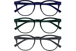 OPULIZE Blu-Lesebrille Blaulichtfilter Cool Rund Rahmen Federscharniere Verbessern Den Schlaf Computer Gaming Entspiegelt Herren Damen B5