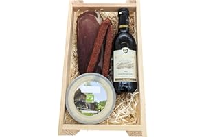 SCHWARZWALDART Schwarzwald Art Präsentkorb Geschenkkorb - Schwarzwälder Kiste (Weißwein Vesper)