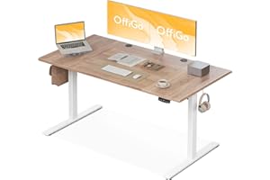 ‎OFFIGO OffiGo Höhenverstellbarer Schreibtisch, 160 cm Elektrischer Schreibtisch, Ergonomischer Tisch mit Memory-Funktion, Gaming Tisch Höhenverstellbar, Moderner Computertisch für Zuhause und Büro, Beige