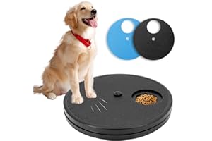 YKALL Dog Nail Scratch Board - 3 in 1 Rotatable Round Dog Scratch Pad with Treats Box, Dog Nail File Toy for Dog Nail, Dog Scratch Pad for Nails，Dog Scratcher for Small and Large Dogs - Sandpapers Included