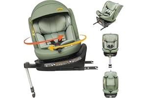 Jovikids Siège Auto Pivotant 360 ISOFIX ECE R129 pour bébé 40cm - 150cm Protections latérales，Vert