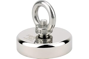SENSEI® Extra Starker Magnet – 150 kg Zugkraft, Großer Neodym-Magnet – Ø 60 mm, Ösenmagnet mit Griff für Sicheren Halt und Magnetfischen