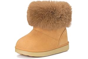 GAATPOT Bottes Enfant Bottines Fourrées Filles Garçon Botte de Neige Chaude Doublé Chaussures d'Hiver Antidérapant Sole Souple 20-29EU