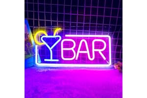 Bar Letrero de neón, BringLuck2U luz de neón LED rosa, decoración de pared para el hogar, dormitorio, decoración de fiesta con USB, Letrero luminoso para decoración de bar, decoración de pared