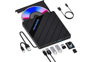 Beizkna Unità esterna CD DVD per laptop USB 3.0 Type-C portatile CD+/-RW Masterizzatore Writer Reader Player Unità esterna per PC, desktop, MacBook, iMac, Windows 11/10/8/7/XP/Vista/Linux/Mac/OS