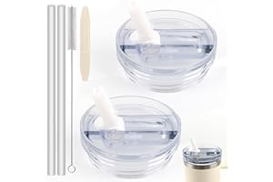 FLETORIN 2 Pcs Tapa de Repuesto para Stanley Cup, Flip Straw, Anti Goteo para Stanley Cup, Tapa para Stanley Cup, Mejora tu Experiencia de Beber Agua, Ligero y Fácil de Transportar