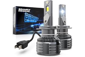 BEAMFLY Bombillas H7 LED 19000LM, Kit Lampara Faros Delanteros Coche 110W 6000K Luces Blancas 12V