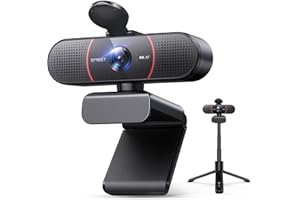 EMEET C960 4K Webcam with Tripod, 4K UHD Sony Sensor, 3 Adjustable Height Mini Tripod w/Privacy Cover, TOF Auto Focus, Dual Noise-Cancelling Mics, Auto Light Correction, Perfect for Online Meetings