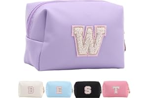 Tolmaiertu Trousse de Maquillage Personnalisée avec Initiales pour Femme, Trousse de Maquillage de Voyage, Trousse de Toilette, Cadeau d'anniversaire de Noël pour Femmes et Filles