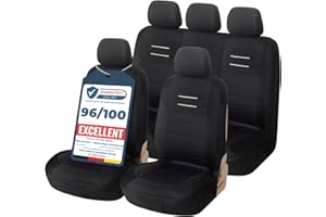 upgrade4cars Housse de Siege Voiture Universelle Noir | Ensemble de Housses Siège Auto Universel | Couvre Sieges pour Avant et Arrière