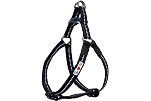Pawtitas Medium Dog Harness Reflective Dog Harness Adjustable Puppy Harness M Black Dog Harness Recycled