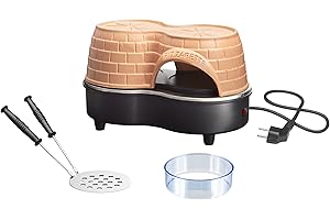 Emerio PO-122250 PO-122250-Horno para Pizza de 11 cm, diseño romántico, para 2 Personas, Color Terracota