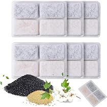 Set Da 32 Pezzi Di Filtri Per Fontanella Gatto – 16 Filtri A Carbone Attivo + 16 Spugne Pre-filtro, 7,6x4 Cm