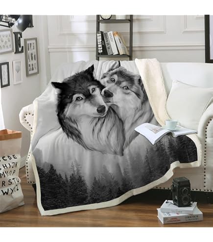 Lavish Home Wolf-Decke – Kuscheliger Plüsch, Warm Und Stylisch Für Sofa & Bett