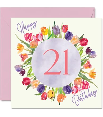 Twizler Geburtstagskarte Mit Straßenschild-Motiv Zum 21. Geburtstag – Inkl. Rotem Umschlag – Design Aus Großbritannien