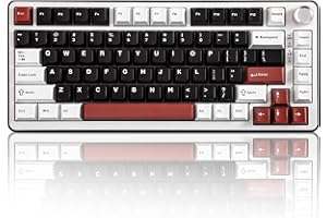 YUNZII B75 Pro Teclado Mecánico Inalámbrico,75% Teclado para Juegos Hot Swap Hot Swap Custom Teclado con Knob,Pre-lubed Switches RGB,BT/Tipo-C/2.4G Teclado (Negro, Milk Switch)