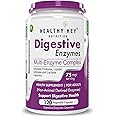Healthy Hey Nutrition Digestive Enzymes Capsules - Amylase, Lipase, Protease, Multi-Enzyme Complex Tablet -Pack of 120 Vegetable Capsules