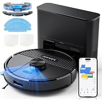 Lubluelu Saugroboter SL60 Max Mit Wischfunktion Staubsauger Roboter Mit 2.5L Absaugstation, 42 W, Mit Beutel, 60 Tage Freihändiges Reinigen,Automatische Staubauffang/Aufladen