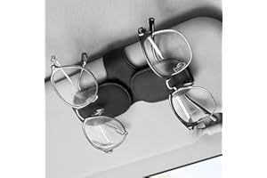 MainPi Porta Occhiali Auto,Supporto Magnetico per Occhiali da Sole per Auto,Universale Supporto Occhiali da Sole Auto in Pelle,Clip Portaocchiali per Visiera Auto (Nero)