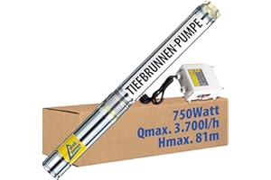 AMUR Submersible Deep Well Pump - 3" Powerful Borehole Pump