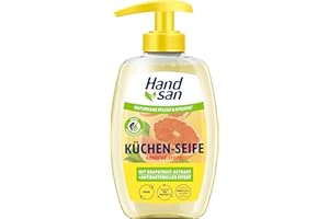 ‎HAND SAN Handsan Flüssigseife Küchen Geruchs-Stop im Spender | Küchenseife gegen unangenehme Gerüche | Seife mit pflegendem Glycerin und natürlichem Grapefruit Extrakt | 300ml